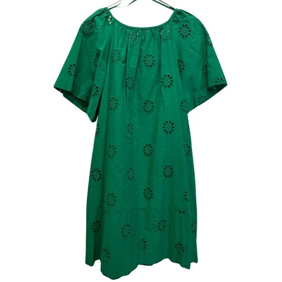 Free Assembly Women's Square Neck Eyelet Mini Dress Green Size XS NEW - Picture 3 of 9